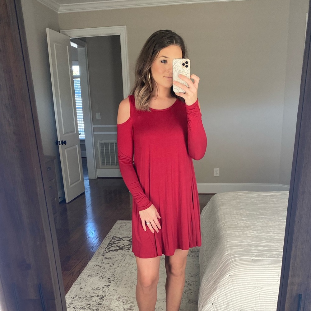 Red Cold Shoulder Dress
